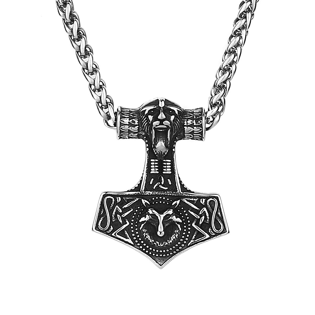 Goth Wolf Anchor Necklace