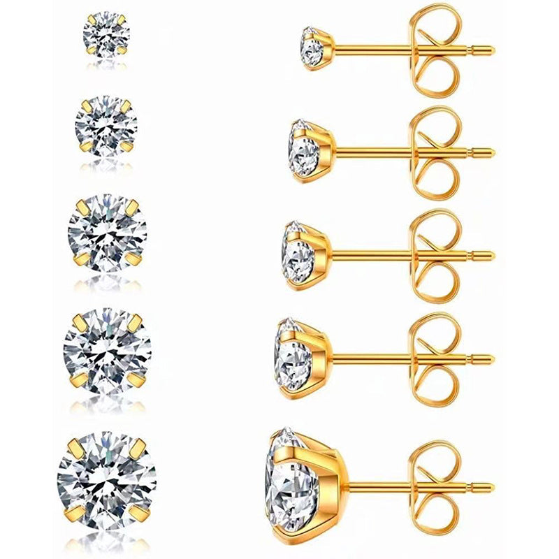 Zircon vacuum fine needle integrated earring