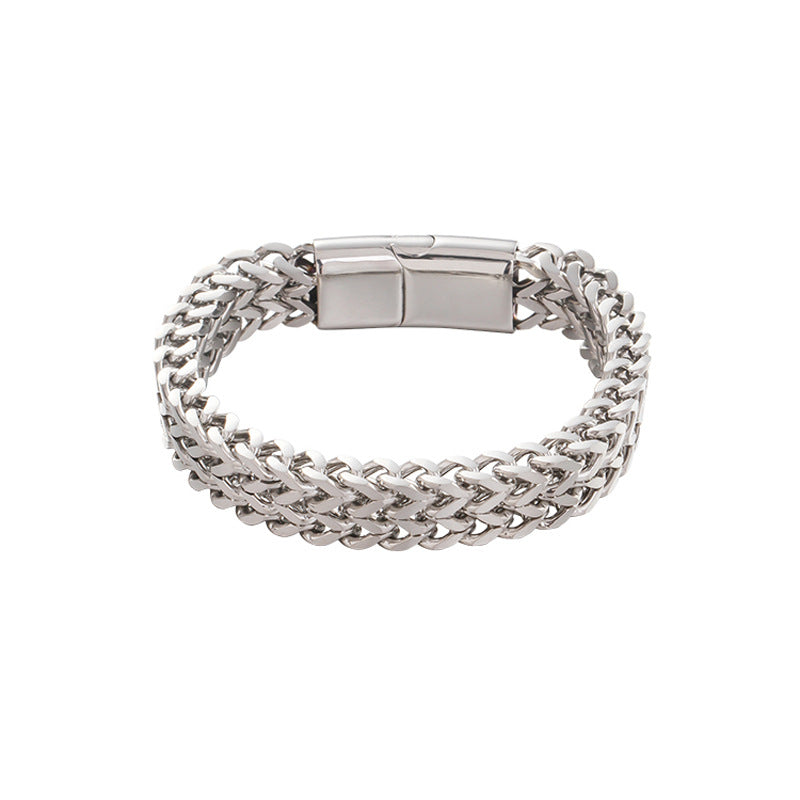 Double Thick Chain Cuba Bracelet