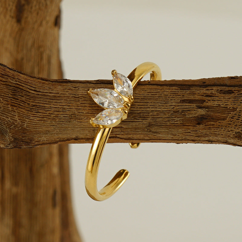 Zircon Maple Leaf Ring