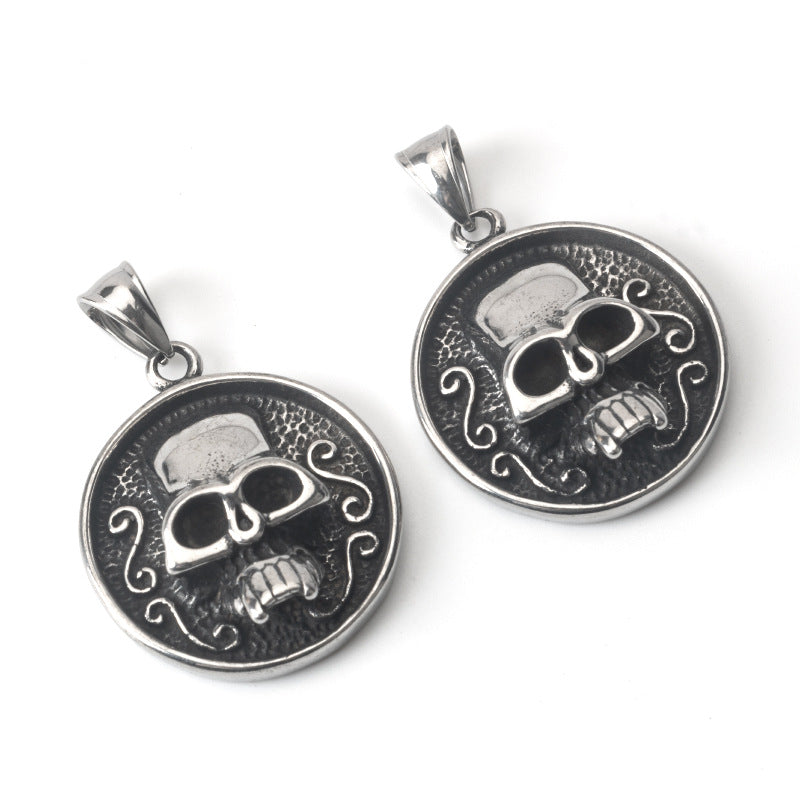 Round Halloween skull Necklace