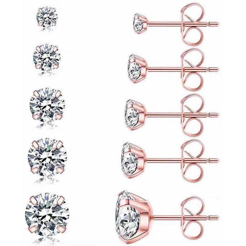 Zircon vacuum fine needle integrated earring