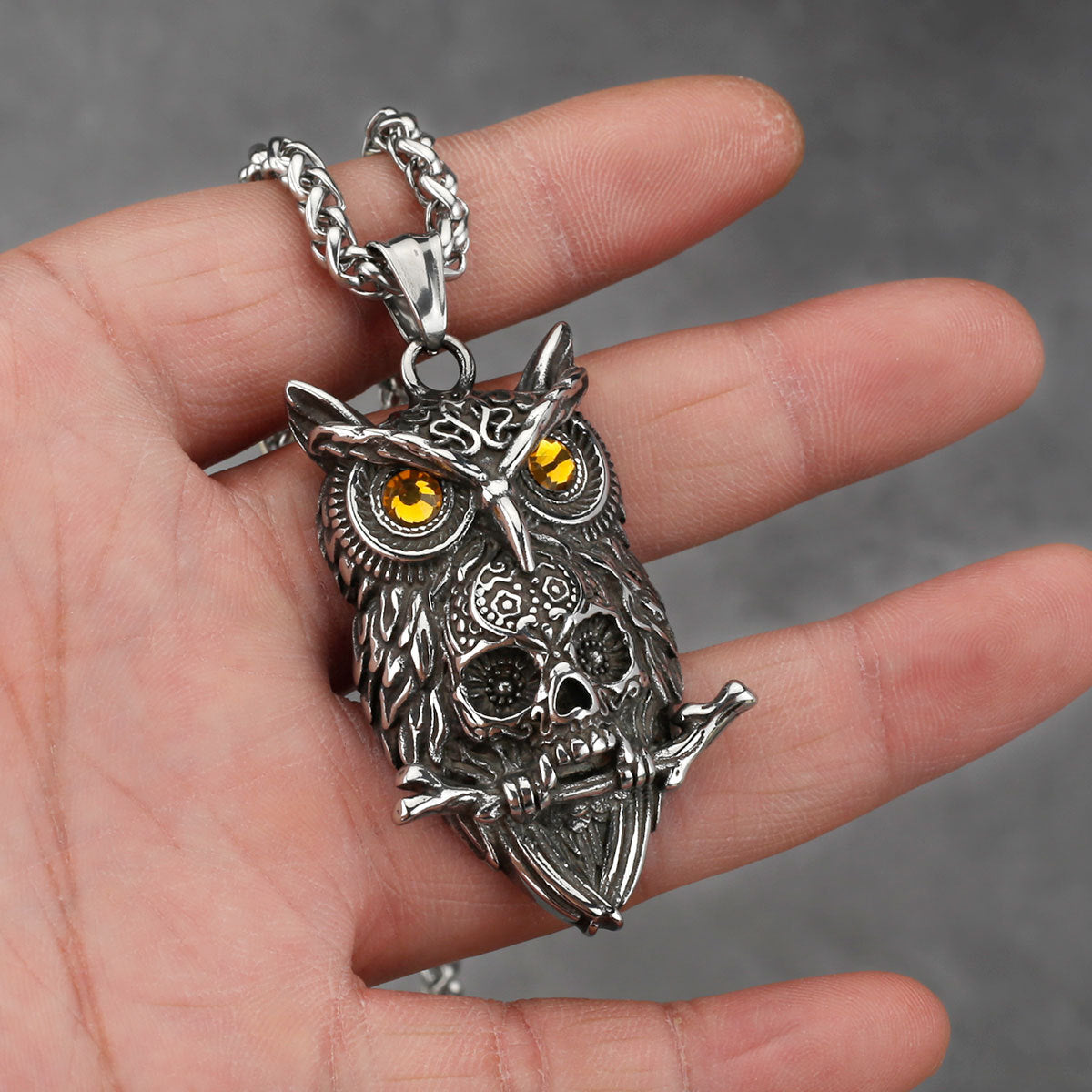 Goth Owl Necklace