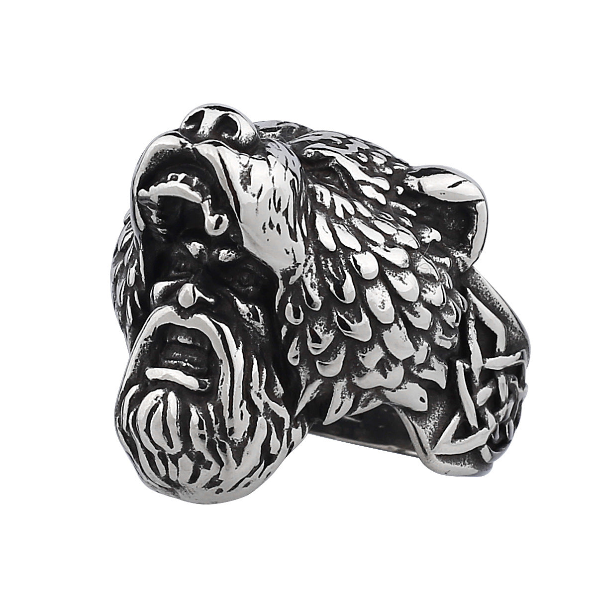 Goth Bear Head Ring