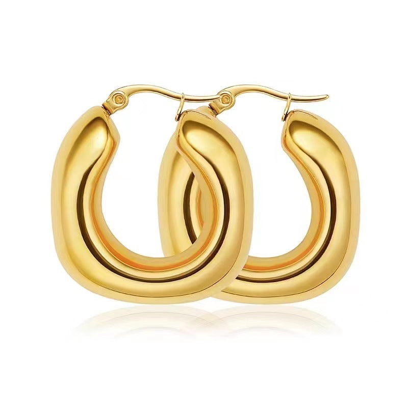 Luxury hollow crescent earring