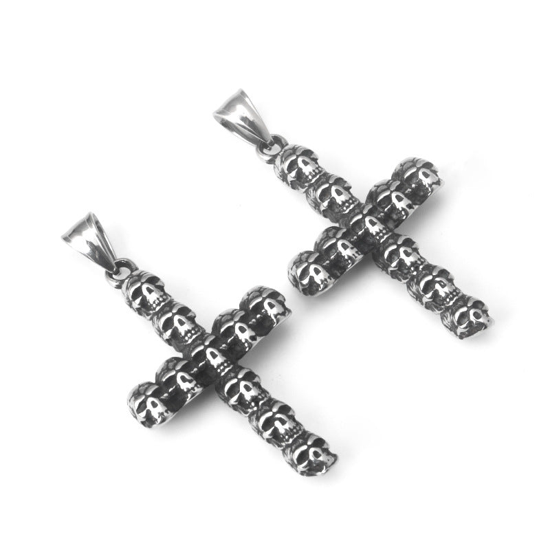 Dark Skull Cross Necklace