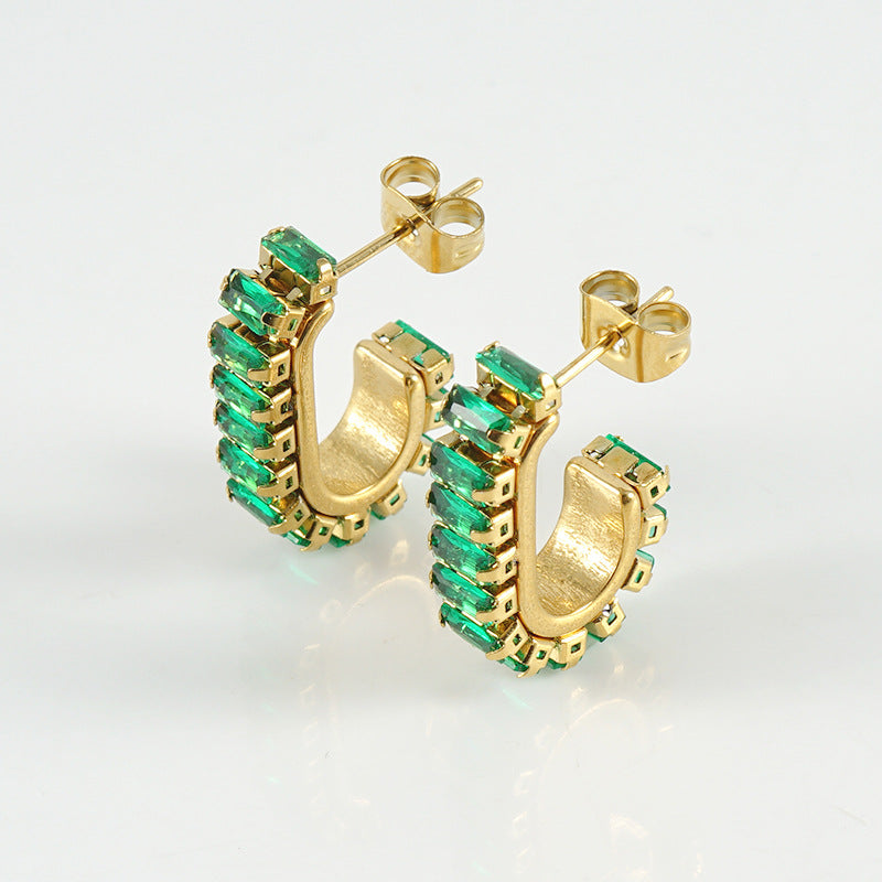 Diamond Geometric Earring