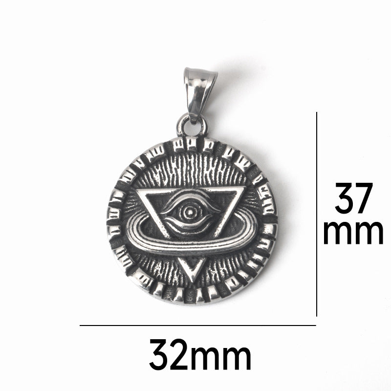 Cosmic Triangle Eye Circle Necklace