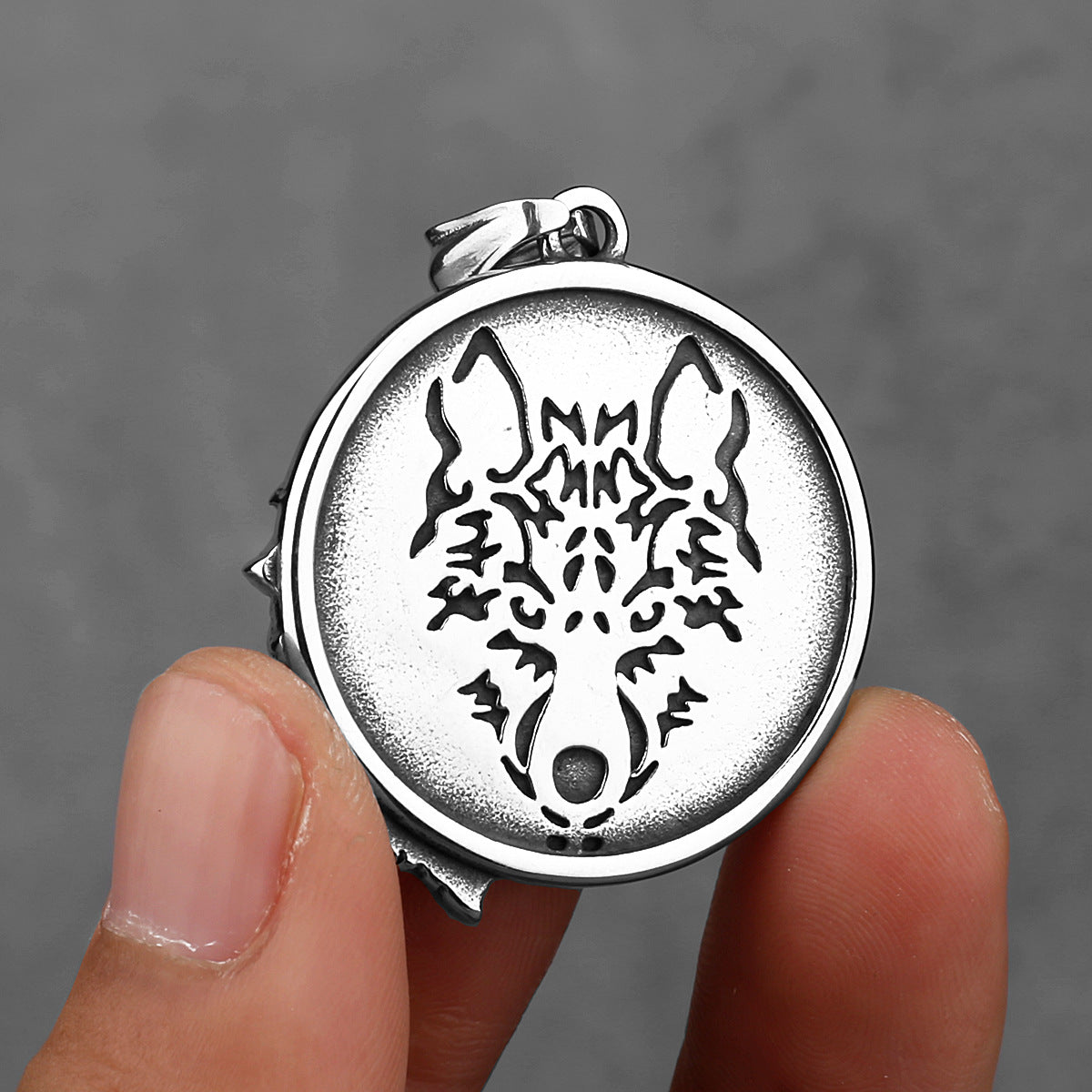 Double Sided Wolf Head Necklace