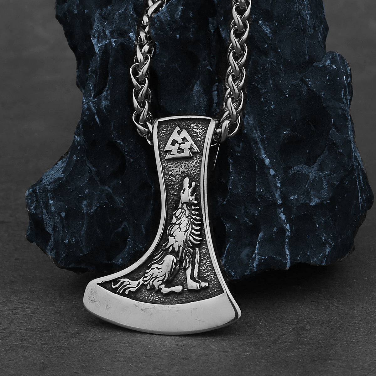 Goth Axe Crow Necklace