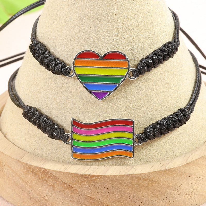 LGBP Six color rainbow woven bracelet