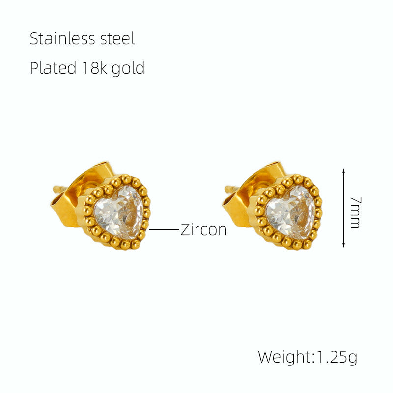 Zircon Heart Earring