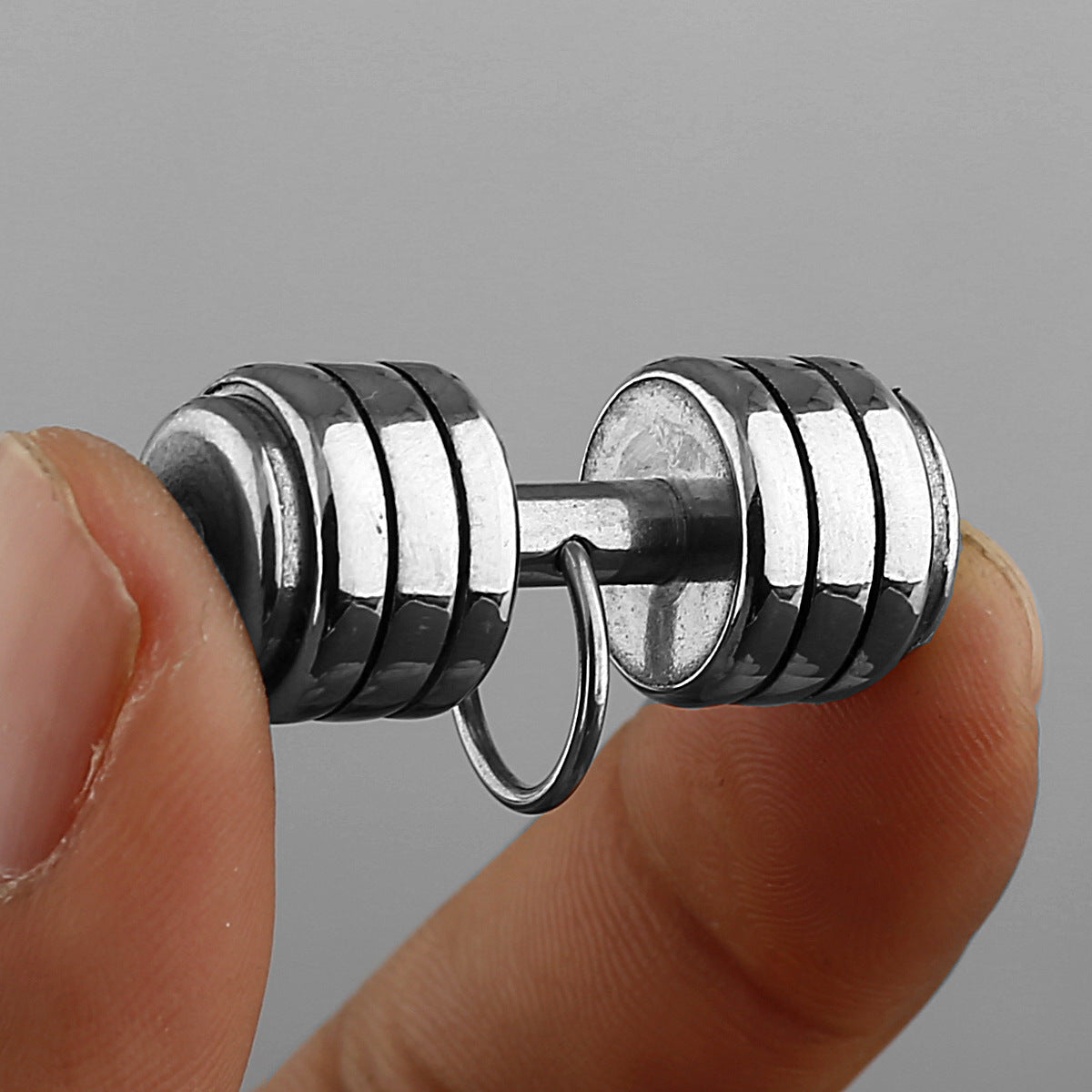 Street dumbbell titanium steel necklace