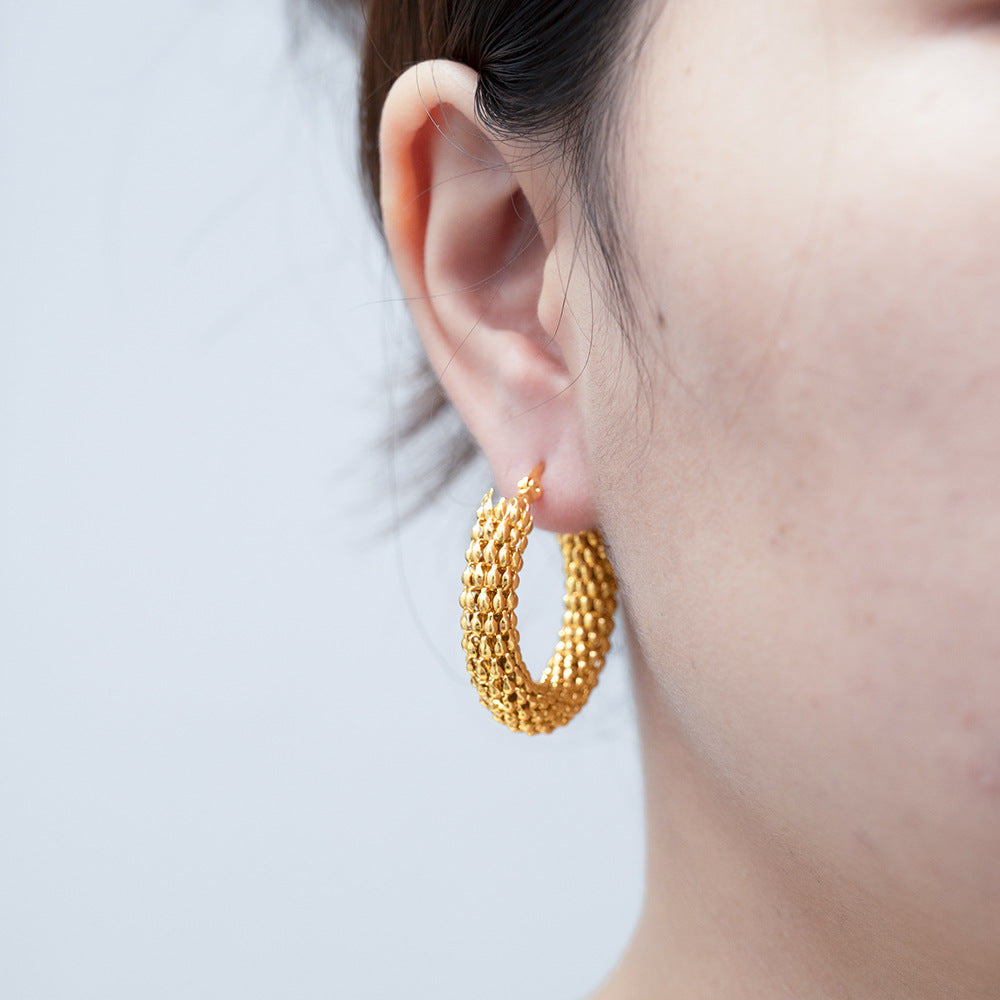 Simple corn round earring