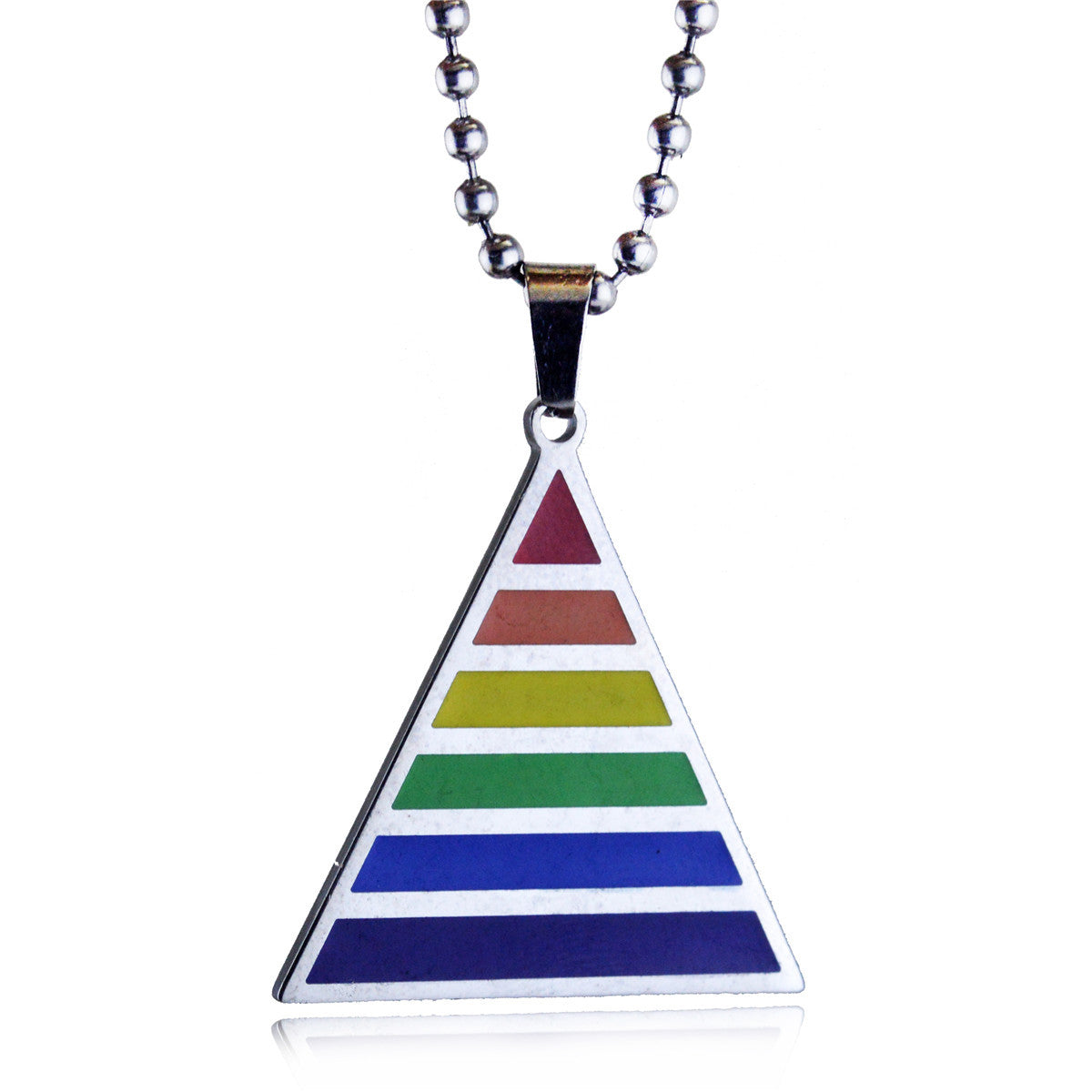 LGBP Titanium Steel Triangle Rainbow Necklace