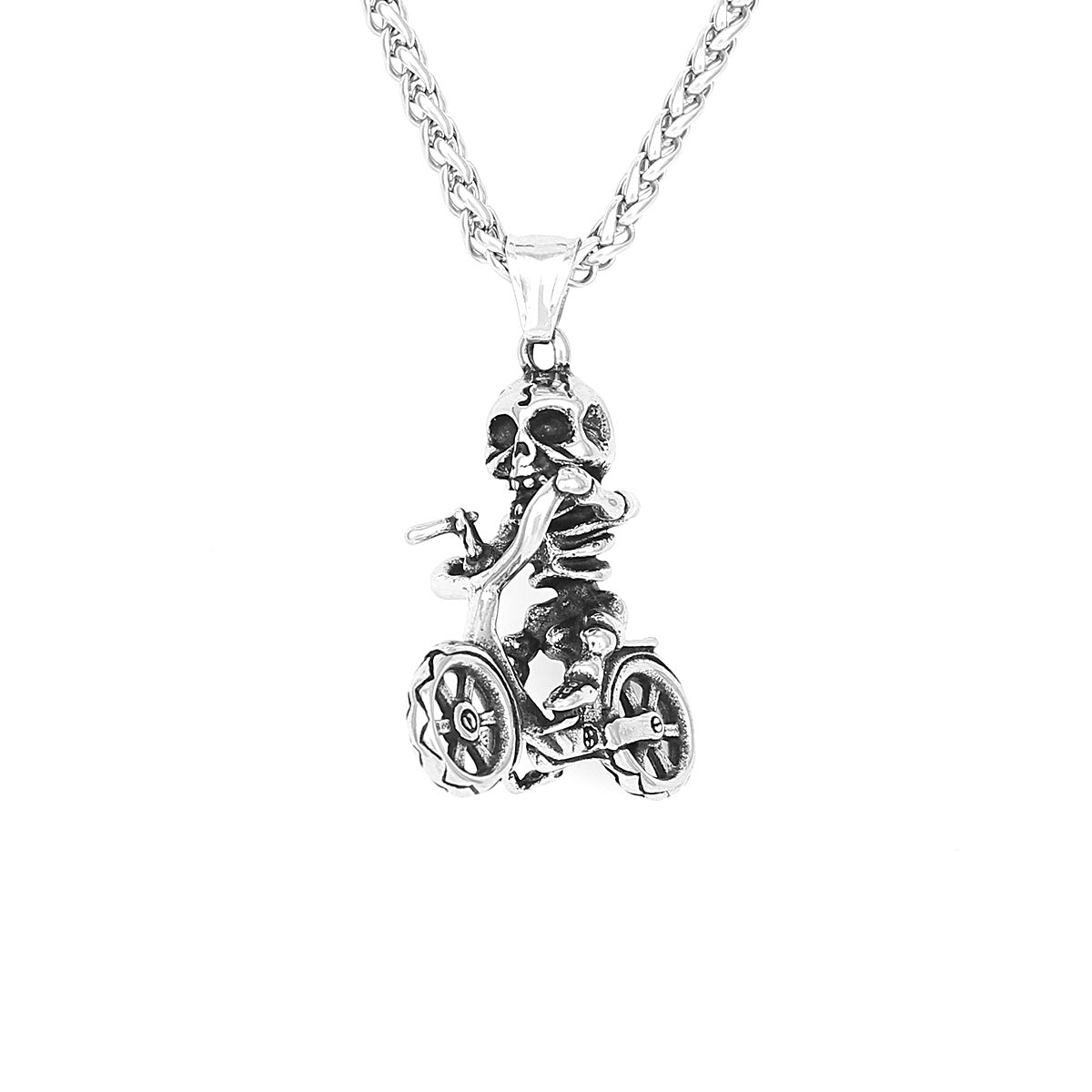 Goth Motorcycle Skull Necklace