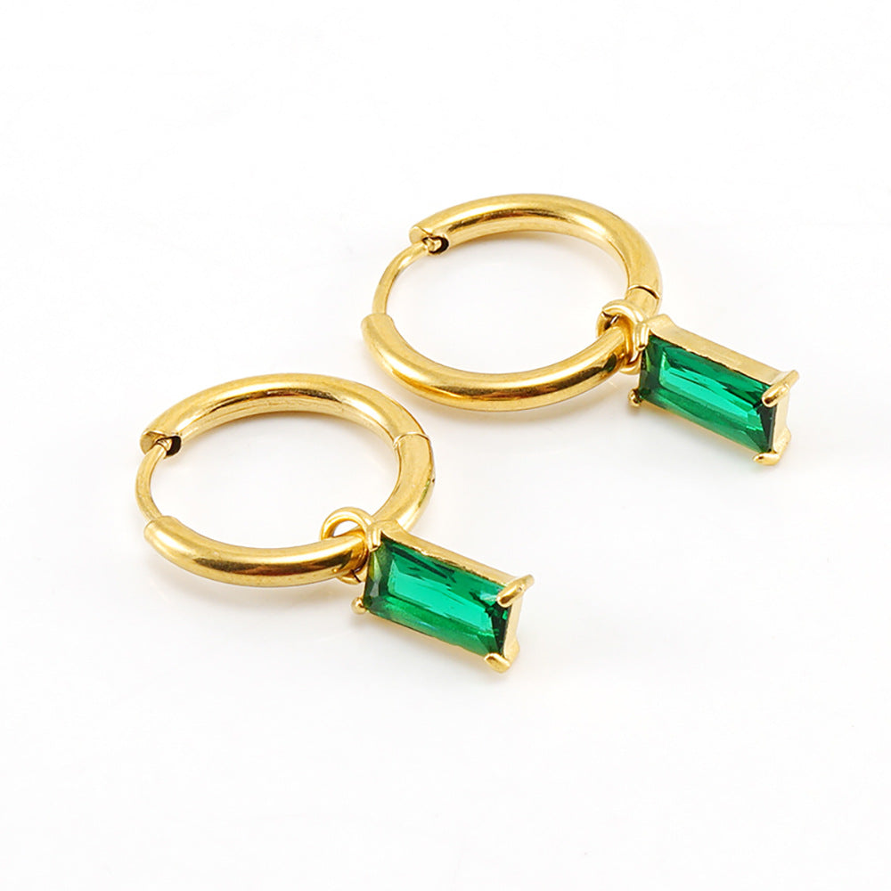 Minimalist square zircon earring