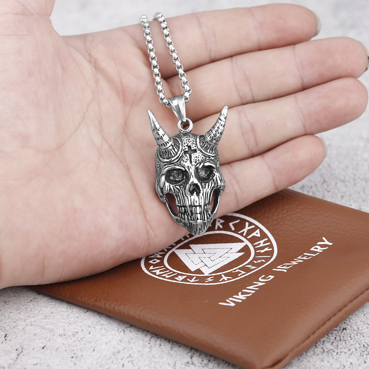 Goth Sheep Head Necklace