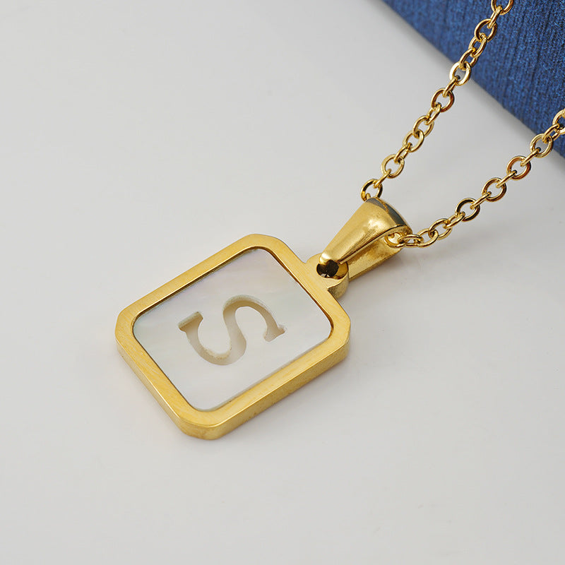 Hollow S Letter Necklace