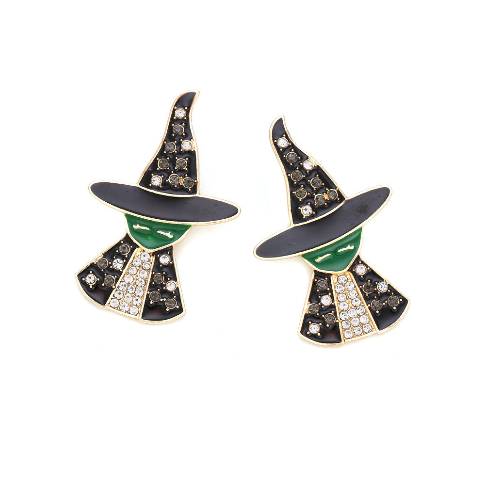 Halloween Witch Diamond Earrings