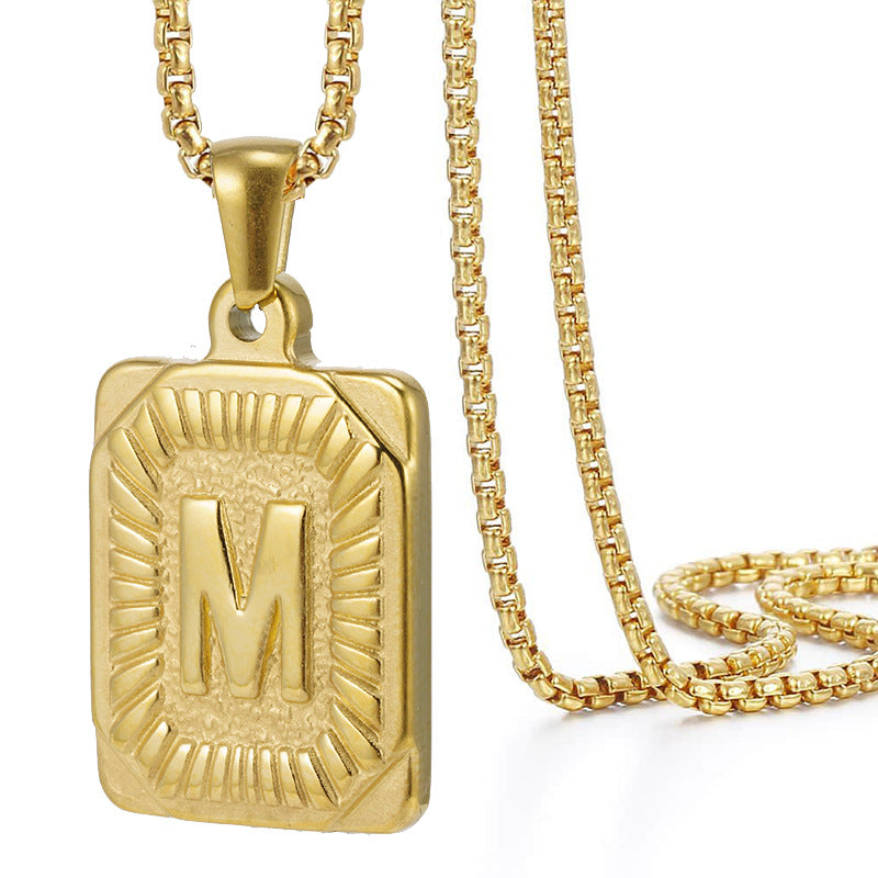 Hiphop Letter Pendant Necklace