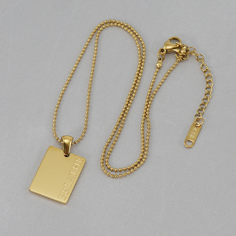 Rectangle Letter Necklace