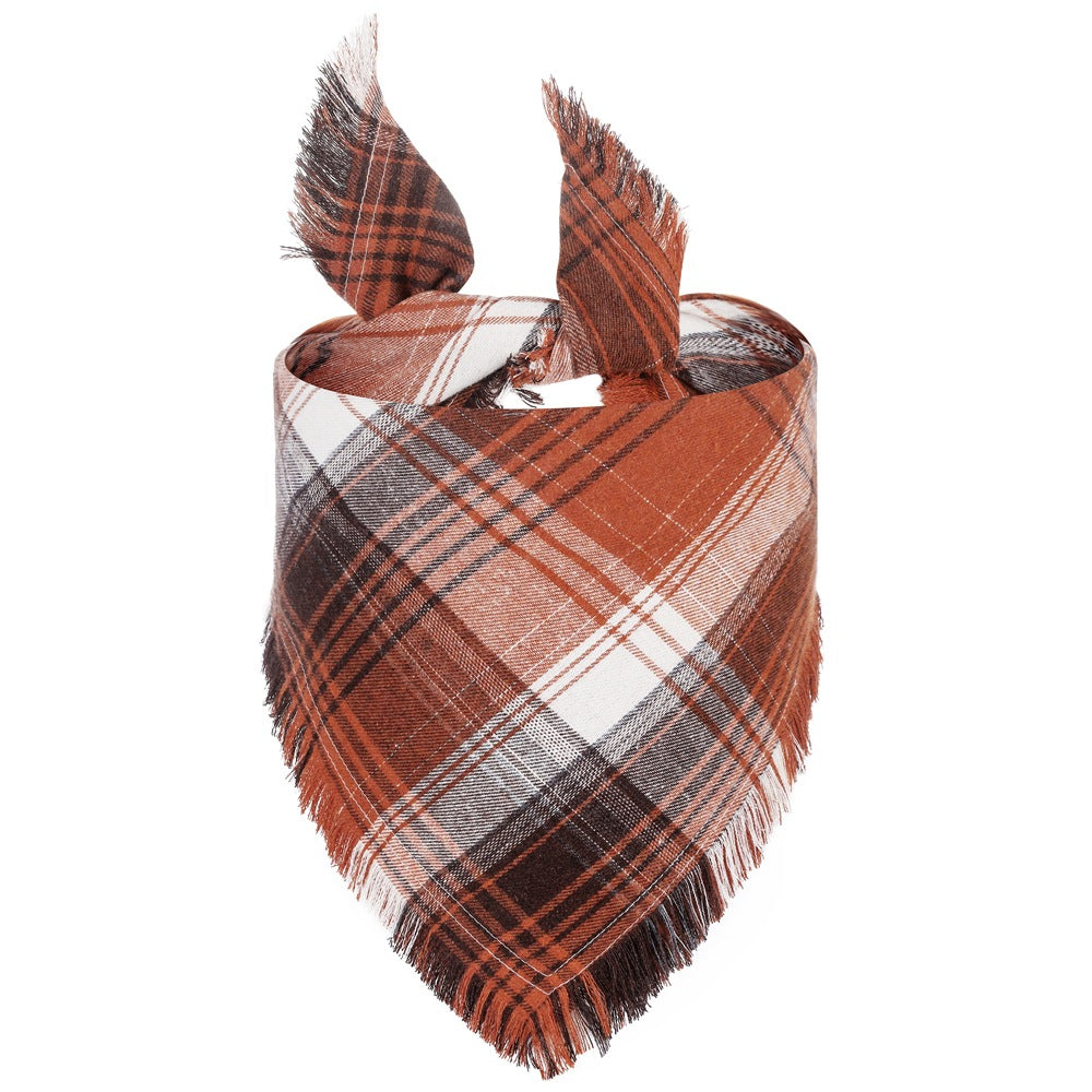 Plaid tassel Pet Bandanas