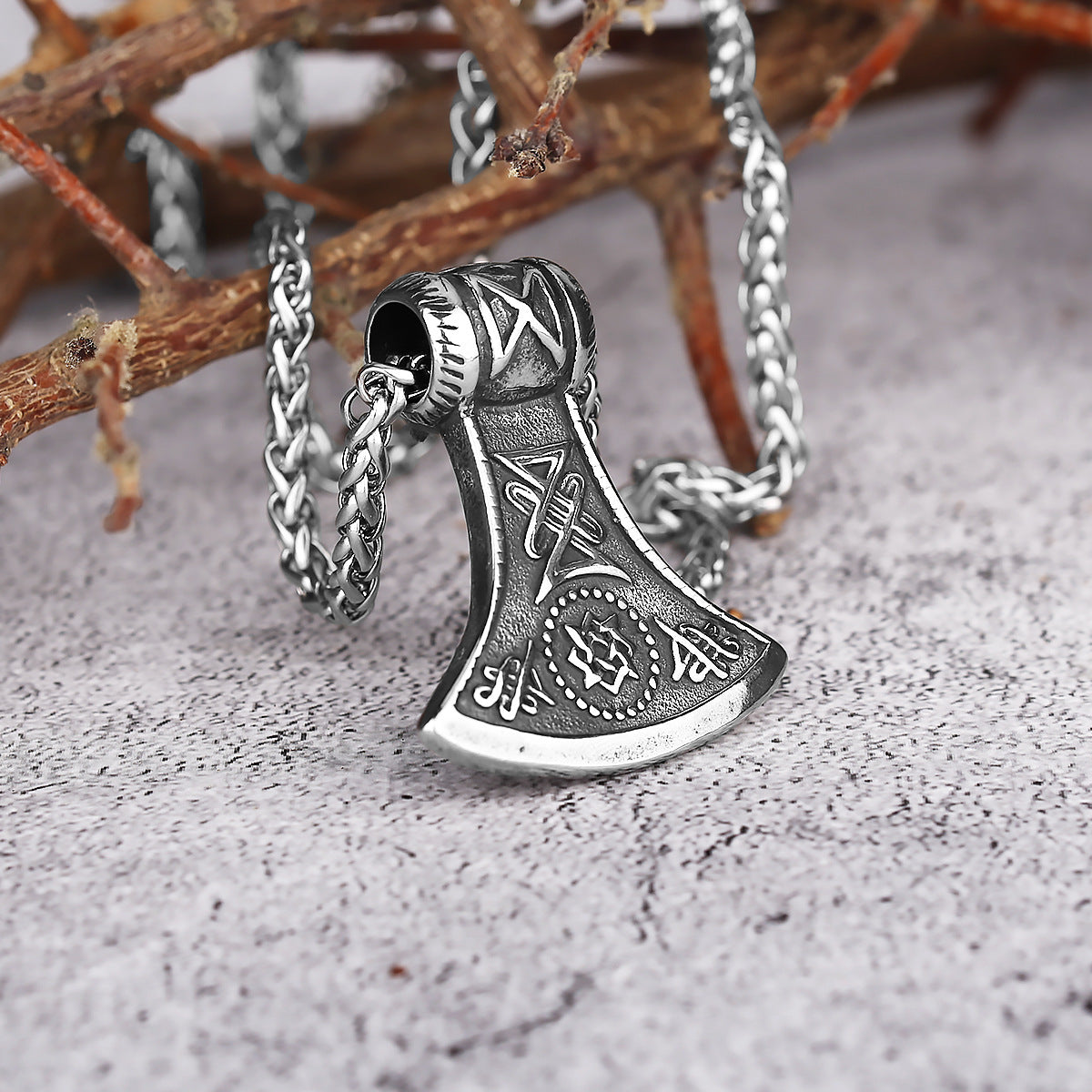 Goth Axe Rune Necklace