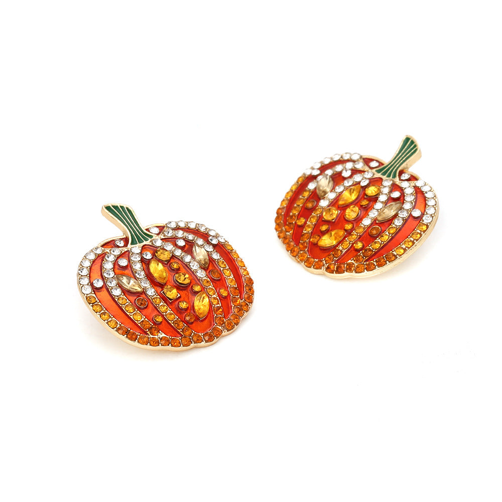 Pumpkin Alloy Earrings