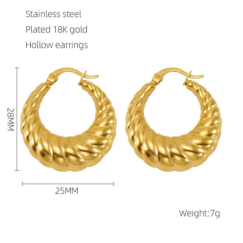 Hollow Crescent Earring