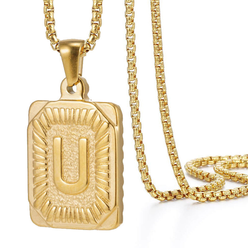 Hiphop Letter Pendant Necklace