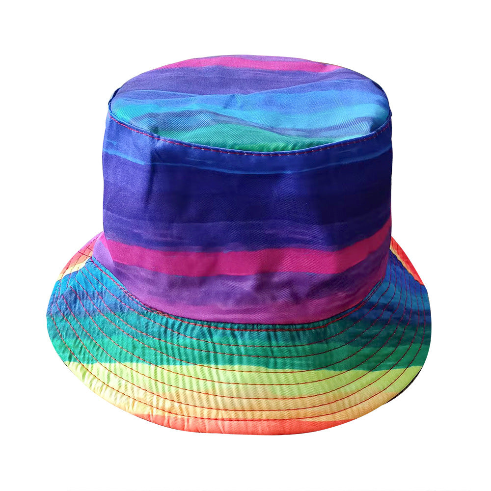 LGBP Spliced flat top rainbow hat