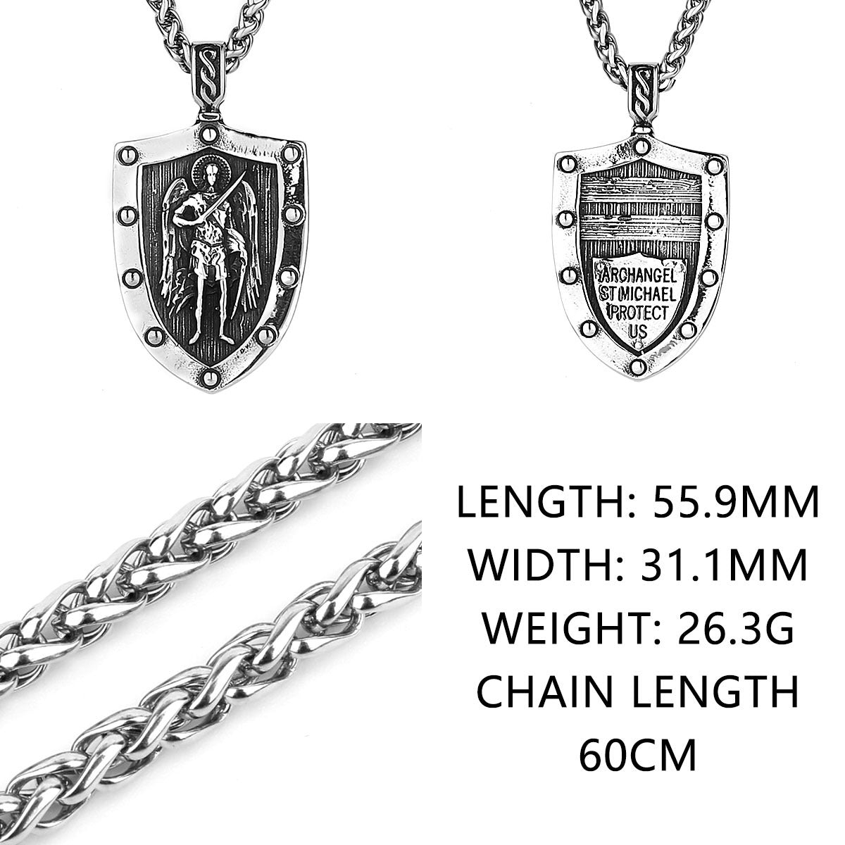 Archangel Michael Shield Necklace