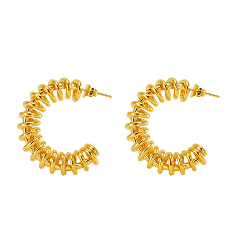 C-shaped hollow earring