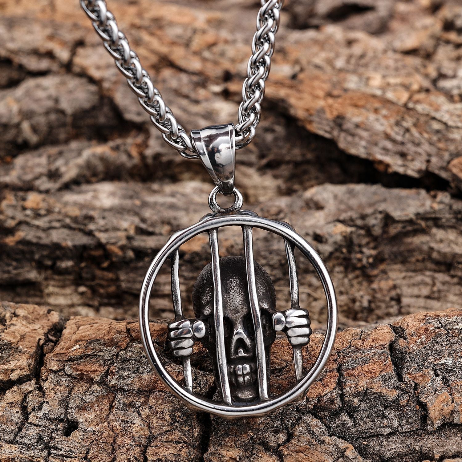 Prison skull necklace