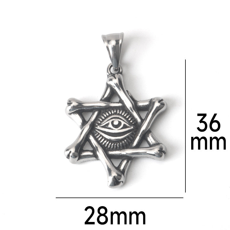 Devil's Eye Hollow Six Point Star Necklace