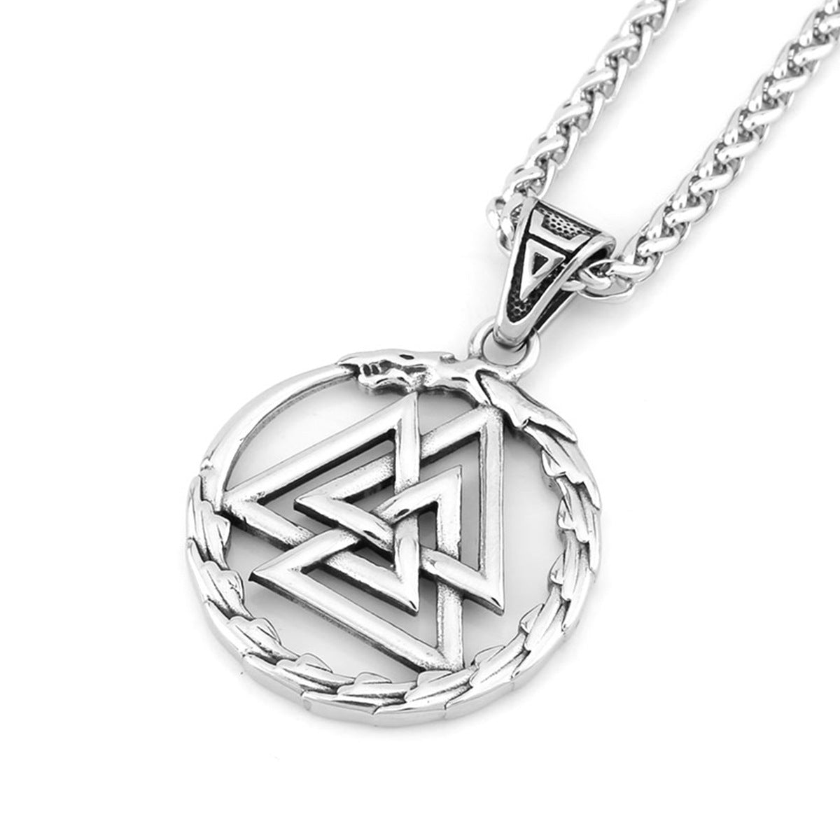 Viking Triangle Rune Titanium Necklace