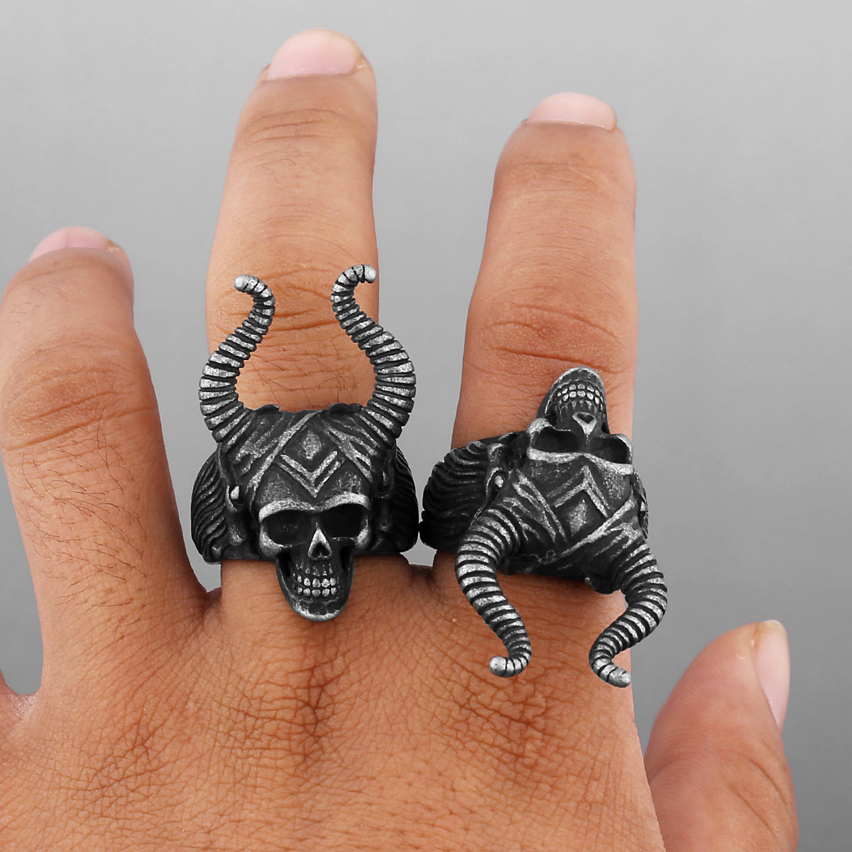 Horn Skeleton Ring