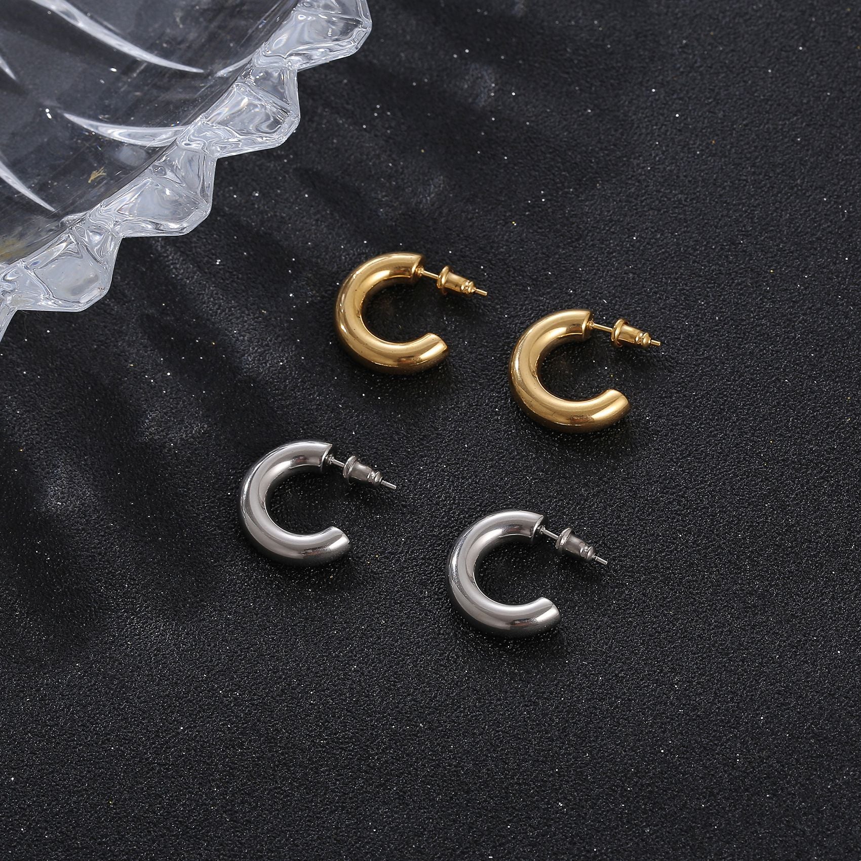 C-shaped Thickened and Thickened Earring