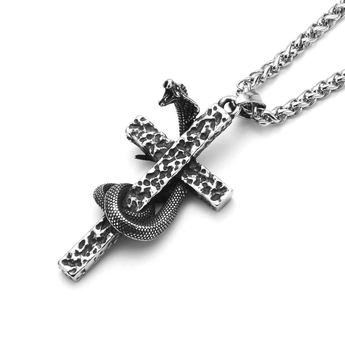 Snake Cross Necklace