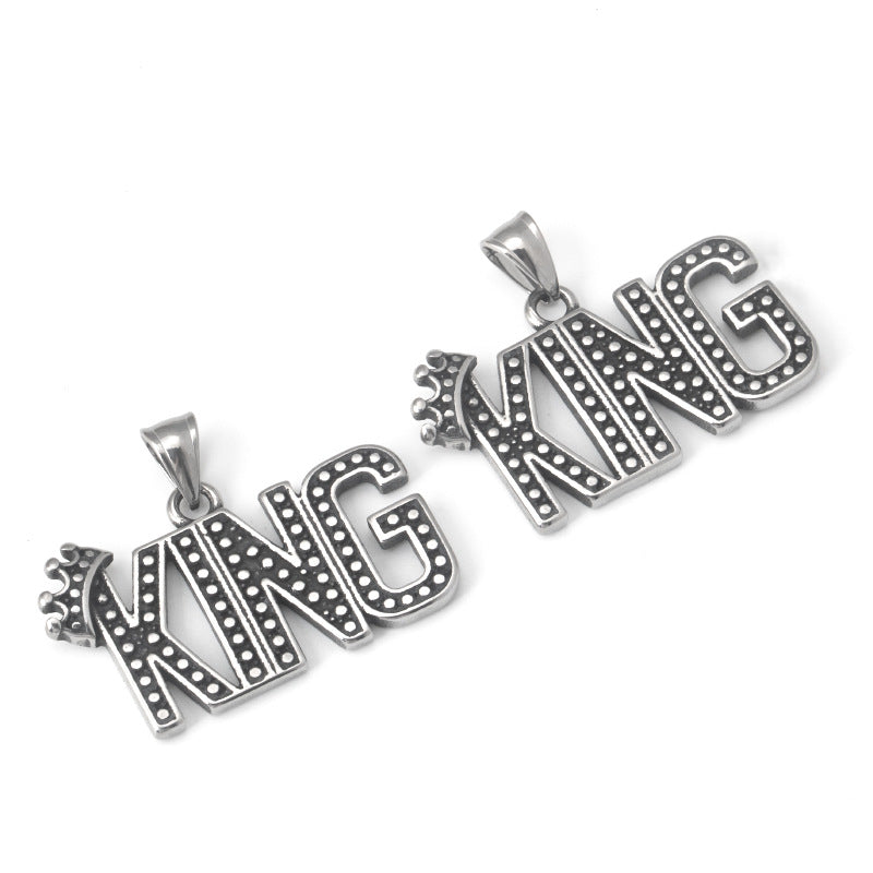 Letter KING Crown Necklace