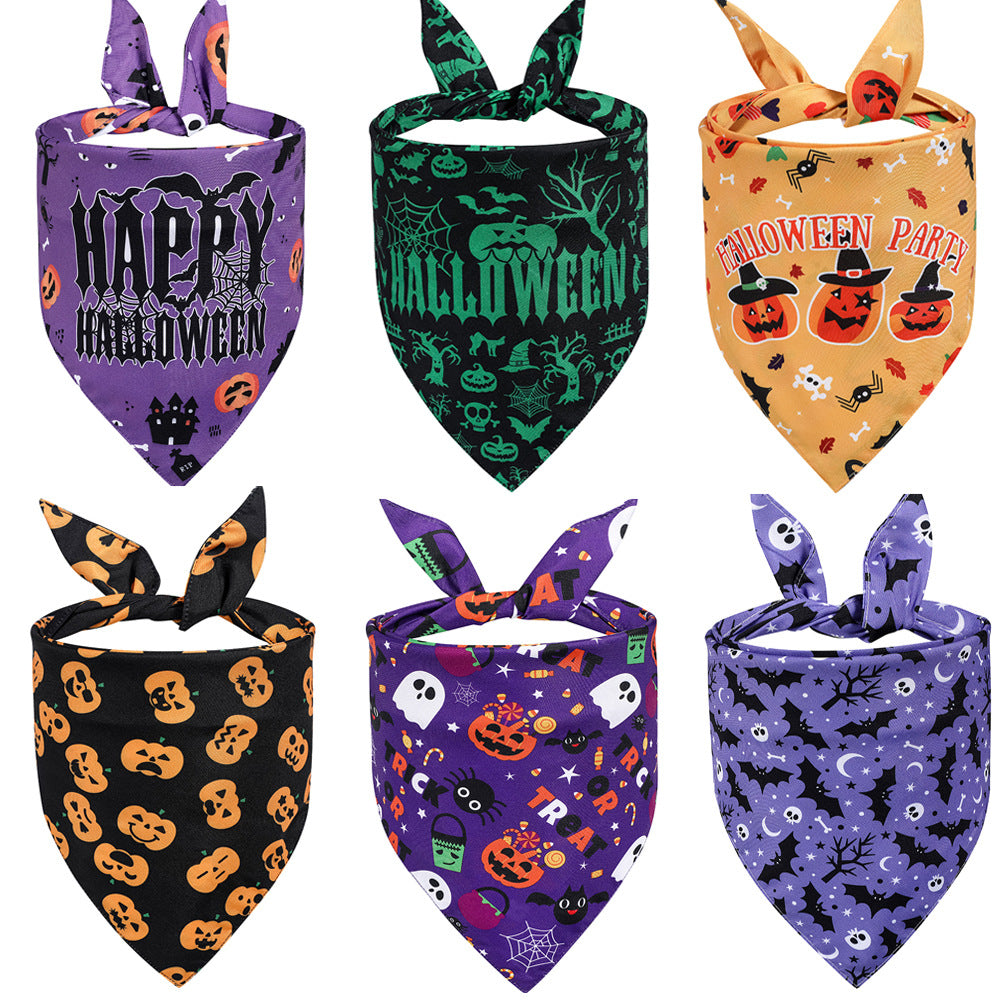 Pumpkin printed Pet Bandanas