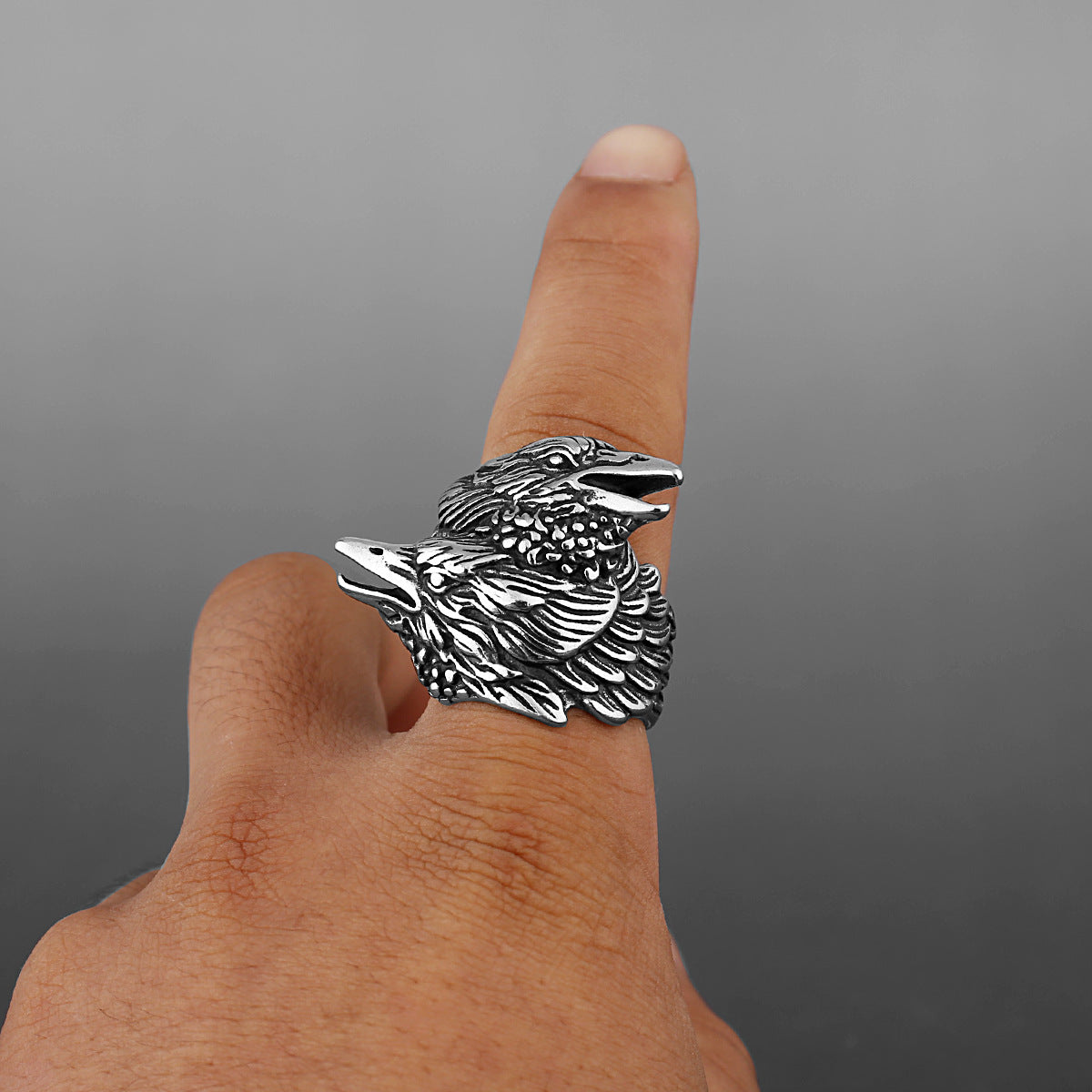 Double headed Crow Ring