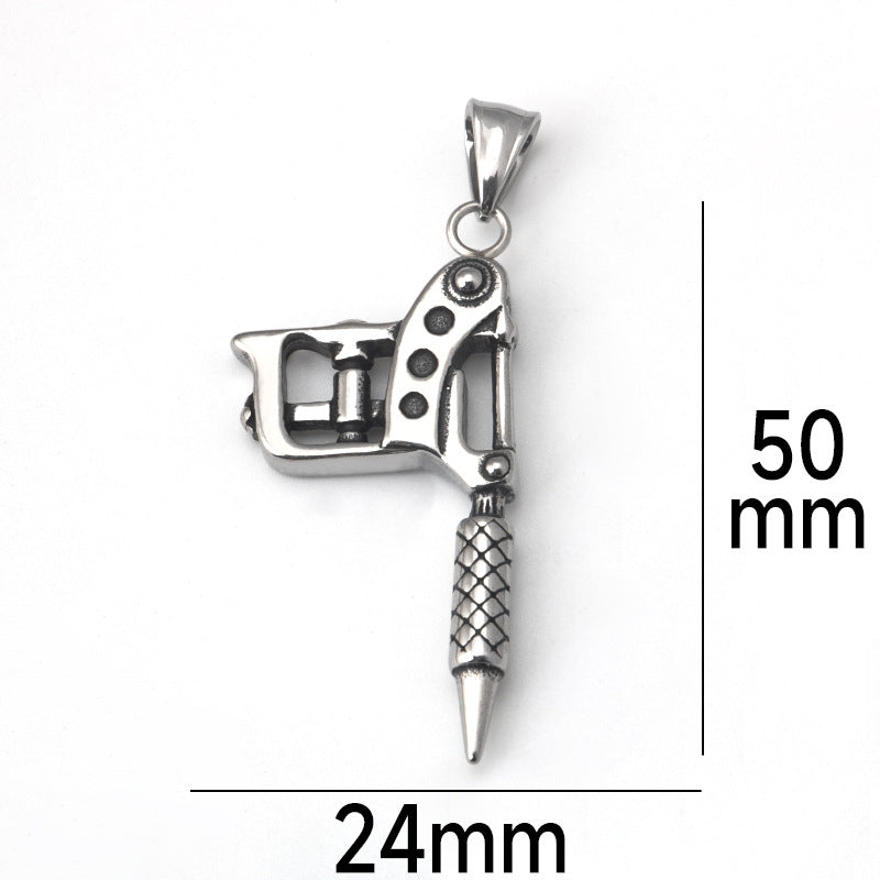 Tattoo Machine Pistol Necklace