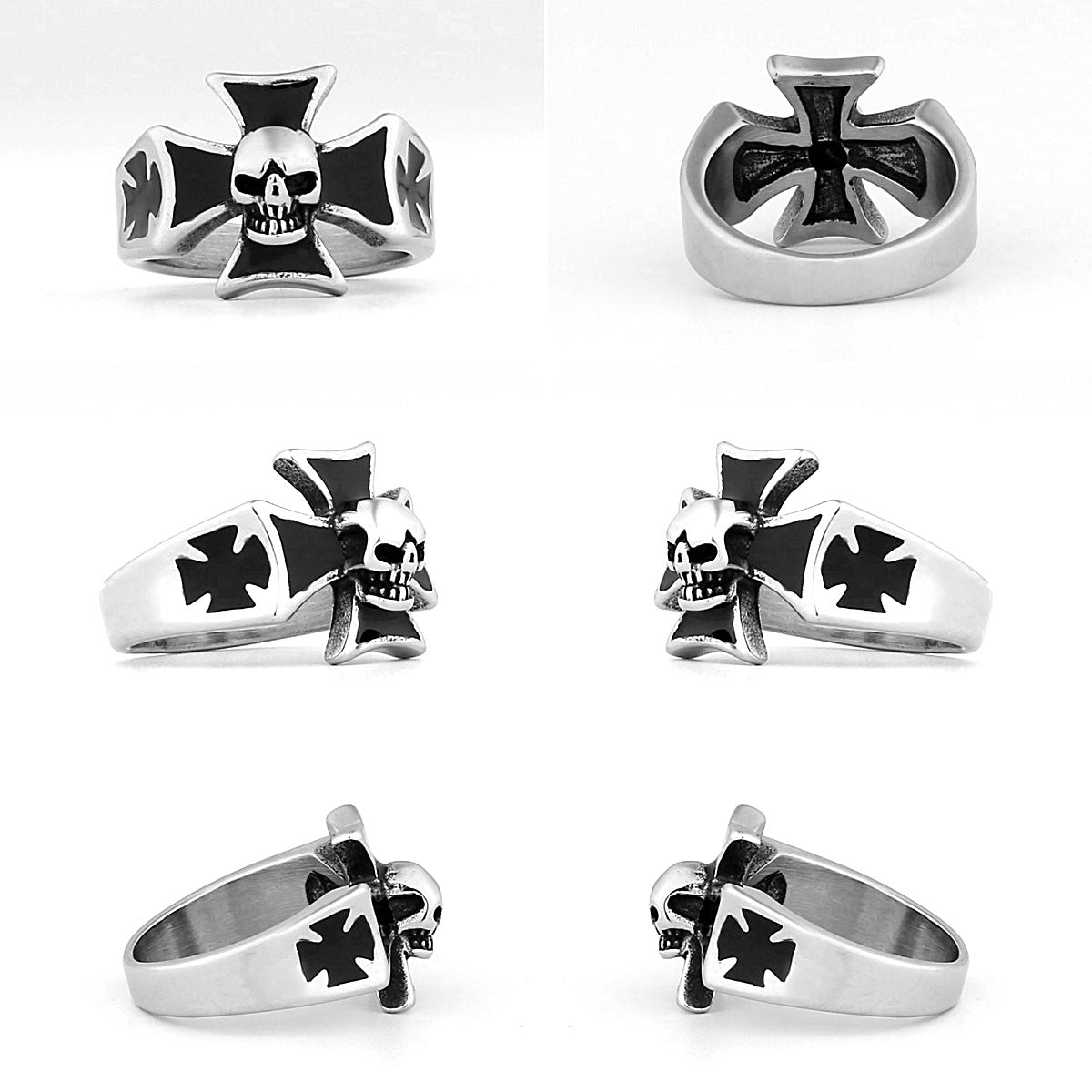 Cross skull ring