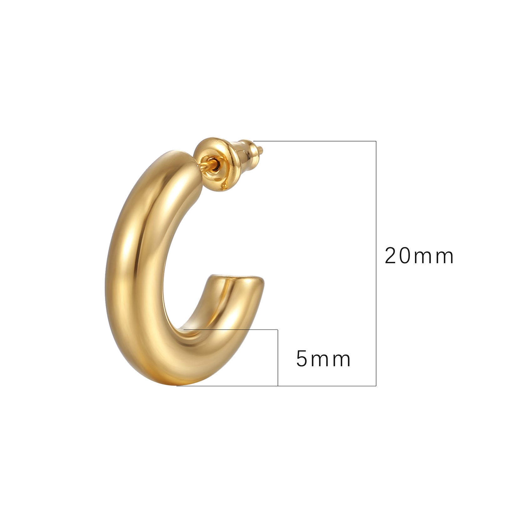 C-shaped Thickened and Thickened Earring