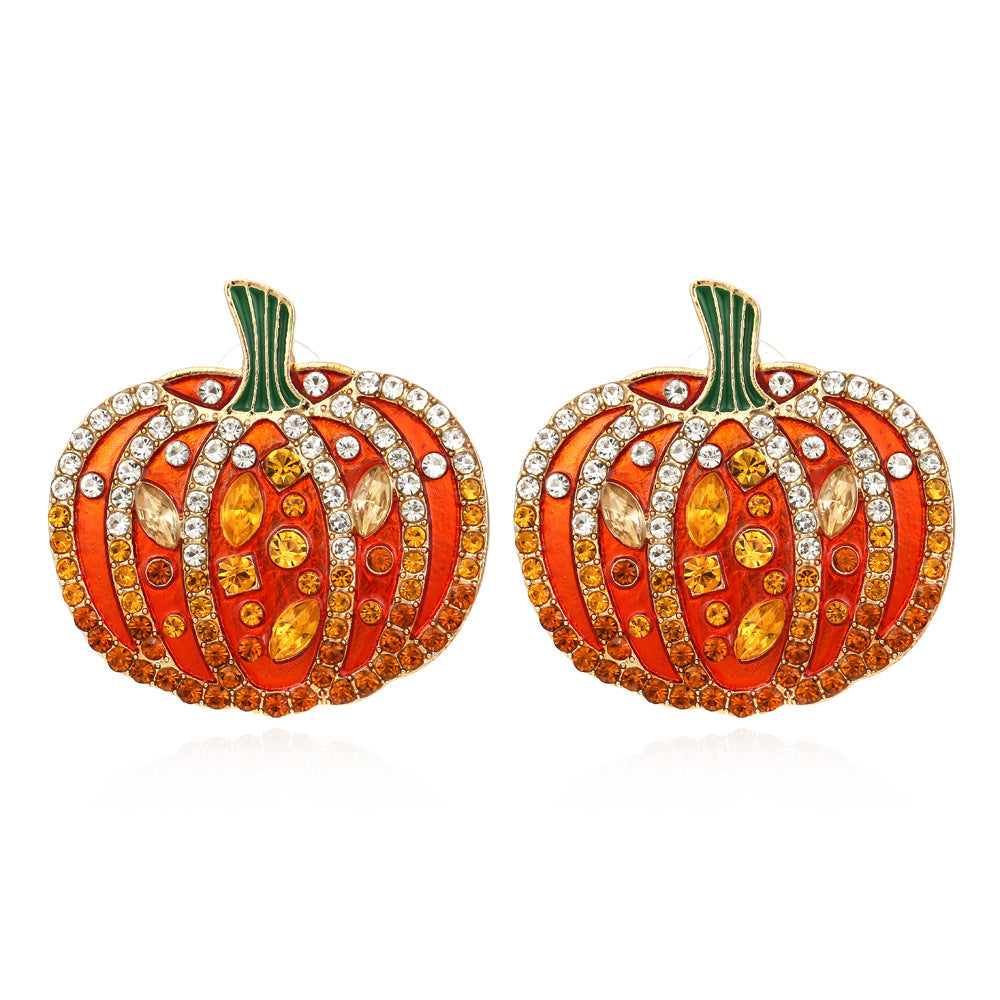 Pumpkin Alloy Earrings