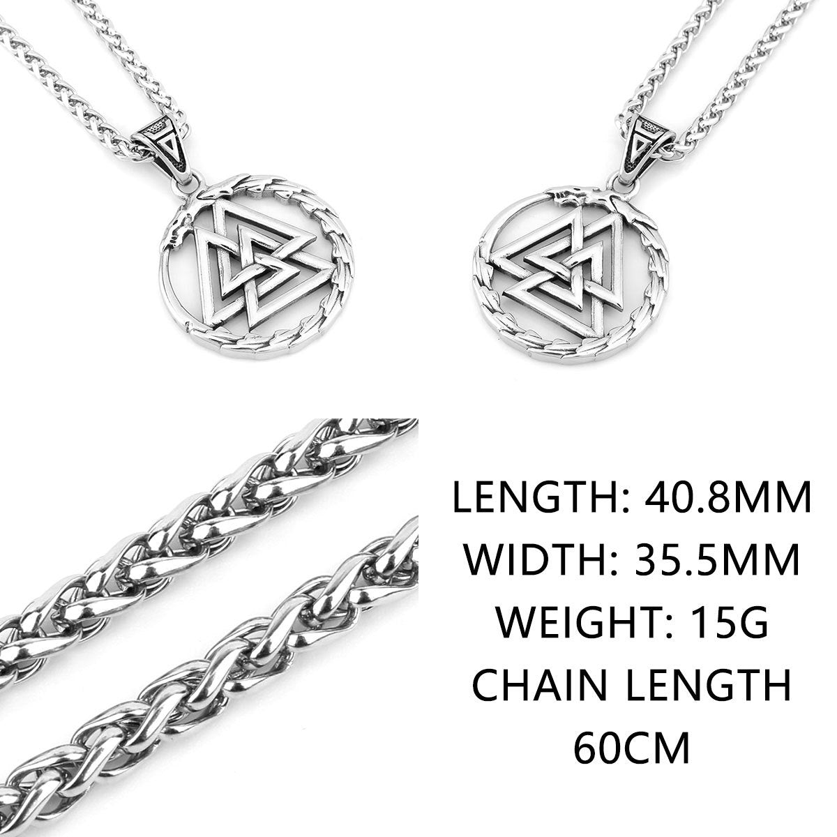 Viking Triangle Rune Titanium Necklace