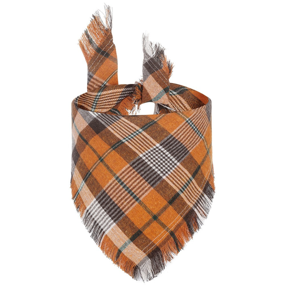 Plaid tassel Pet Bandanas