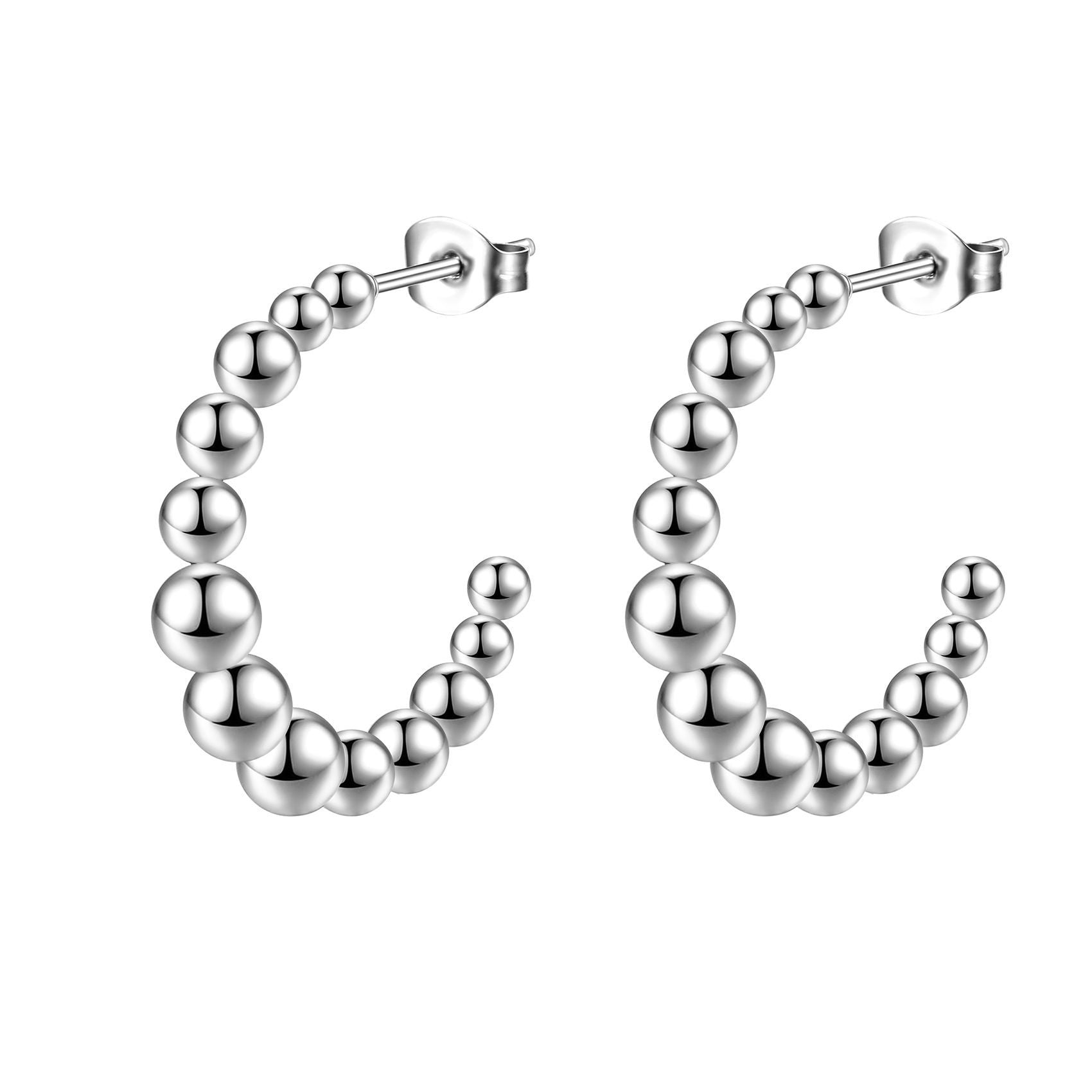 Golden Steel Ball C Shape Earring